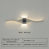 Lampe LED Longue Bande pour Éclairage Décoratif intérieur | Marco Lucetti Noir 80cm / Blanc chaud-Pas de RC