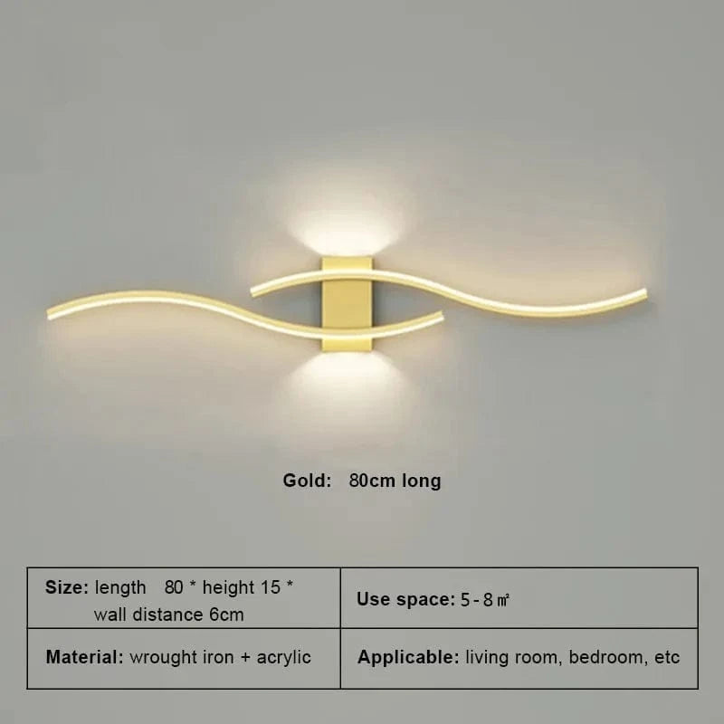 Lampe LED Longue Bande pour Éclairage Décoratif intérieur | Marco Lucetti Or 80cm / Blanc chaud-Pas de RC