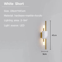 Lampe LED Marbre Moderne | Marco Lucetti Blanc court / Blanc chaud