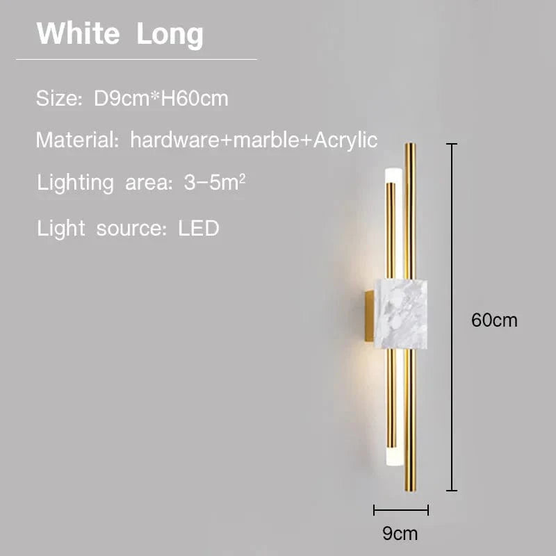 Lampe LED Marbre Moderne | Marco Lucetti Blanc long / Blanc chaud