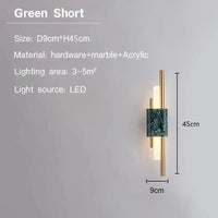 Lampe LED Marbre Moderne | Marco Lucetti Vert court / Blanc chaud