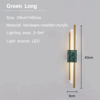Lampe LED Marbre Moderne | Marco Lucetti Vert long / Blanc chaud