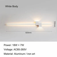 Lampe LED Murale Longue Bande Applique Intérieure - Moderne et Minimaliste | Marco Lucetti 18W Blanc / Blanc froid (5 500-7 000 K).
