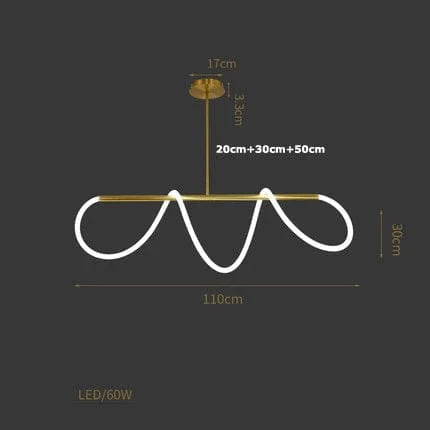 Lampe LED Music Note Postmoderne | Marco Lucetti 110 cm