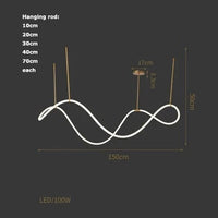 Lampe LED Music Note Postmoderne | Marco Lucetti 150 cm 1
