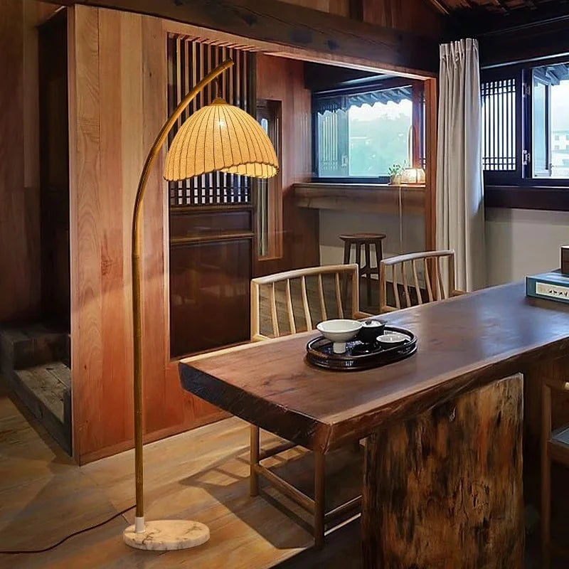 Lampe LED nordique en bambou et métal pour salon et intérieur - Collection Wabi Sabi | Marco Lucetti