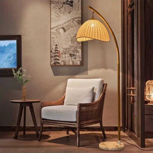 Lampe LED nordique en bambou et métal pour salon et intérieur - Collection Wabi Sabi | Marco Lucetti