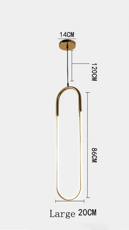 Lampe LED Nordique en forme de U - Luminaire Suspendu Décoratif Moderne | Marco Lucetti Grande taille / Blanc chaud