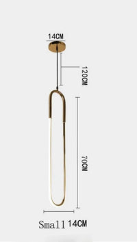 Lampe LED Nordique en forme de U - Luminaire Suspendu Décoratif Moderne | Marco Lucetti Petite taille / Blanc chaud