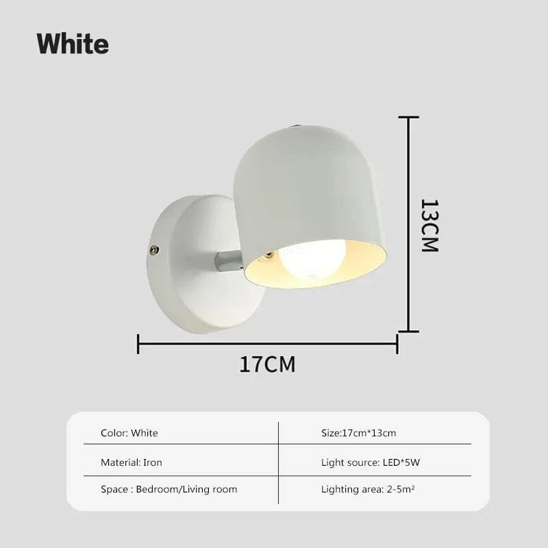 Lampe LED Nordique Macaron - Lampe Murale Rotative pour Chevet et Salon - Luminaires Intérieurs LED Lustre | Marco Lucetti LWL136 Blanc / Sans ampoule