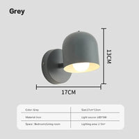 Lampe LED Nordique Macaron - Lampe Murale Rotative pour Chevet et Salon - Luminaires Intérieurs LED Lustre | Marco Lucetti LWL136 Gris / Sans ampoule
