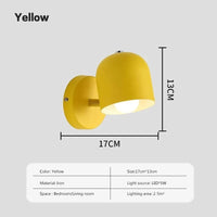 Lampe LED Nordique Macaron - Lampe Murale Rotative pour Chevet et Salon - Luminaires Intérieurs LED Lustre | Marco Lucetti LWL136 Jaune / Sans ampoule