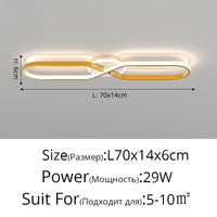 Lampe LED nordique minimaliste pour une ambiance moderne et élégante | Marco Lucetti Style D L70x14cm 29W / Cold White 6000k