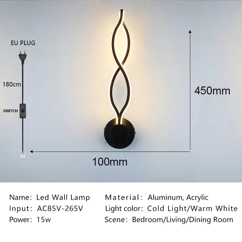 Lampe LED Nordique Moderne pour Décor d'Intérieur | Marco Lucetti 005 Noir / Blanc chaud (2700-3500K)