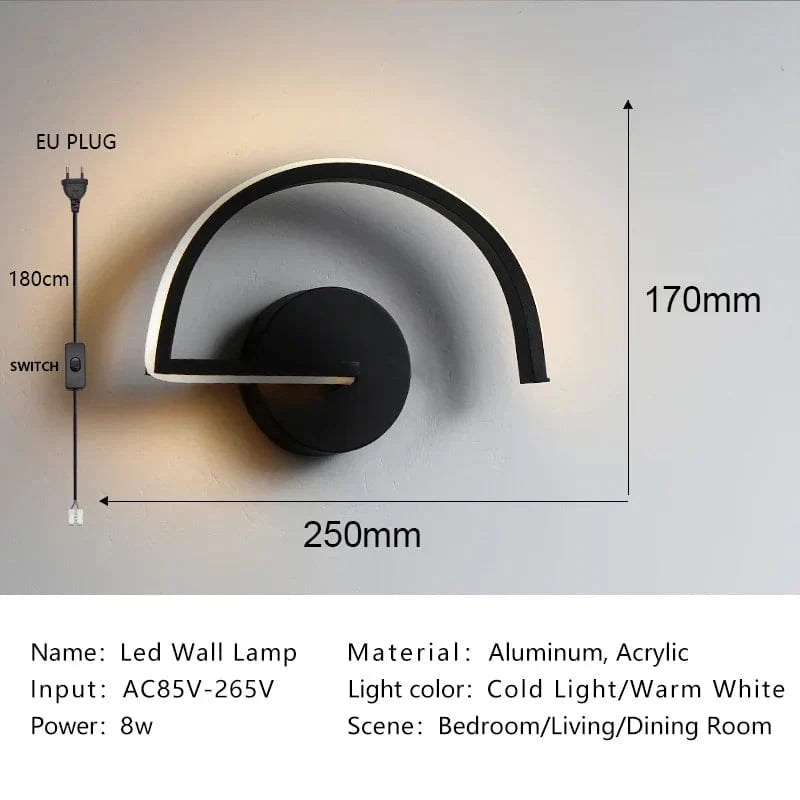 Lampe LED Nordique Moderne pour Décor d'Intérieur | Marco Lucetti 031 Noir / Blanc chaud (2700-3500K)