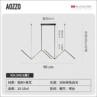Lampe LED nordique suspendue pour une décoration intérieure illuminée | Marco Lucetti Noir / Gradation à distance