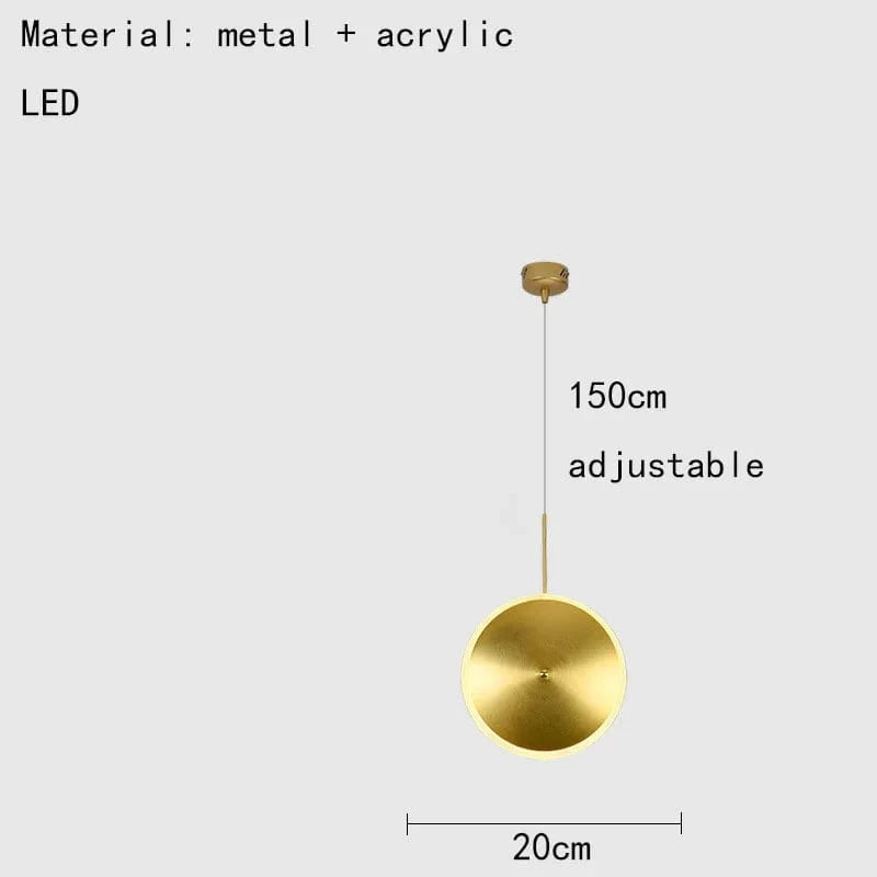 Lampe LED ronde Art Déco en métal avec fil réglable  & rapide | Marco Lucetti Style B-20 cm / Lumière blanche
