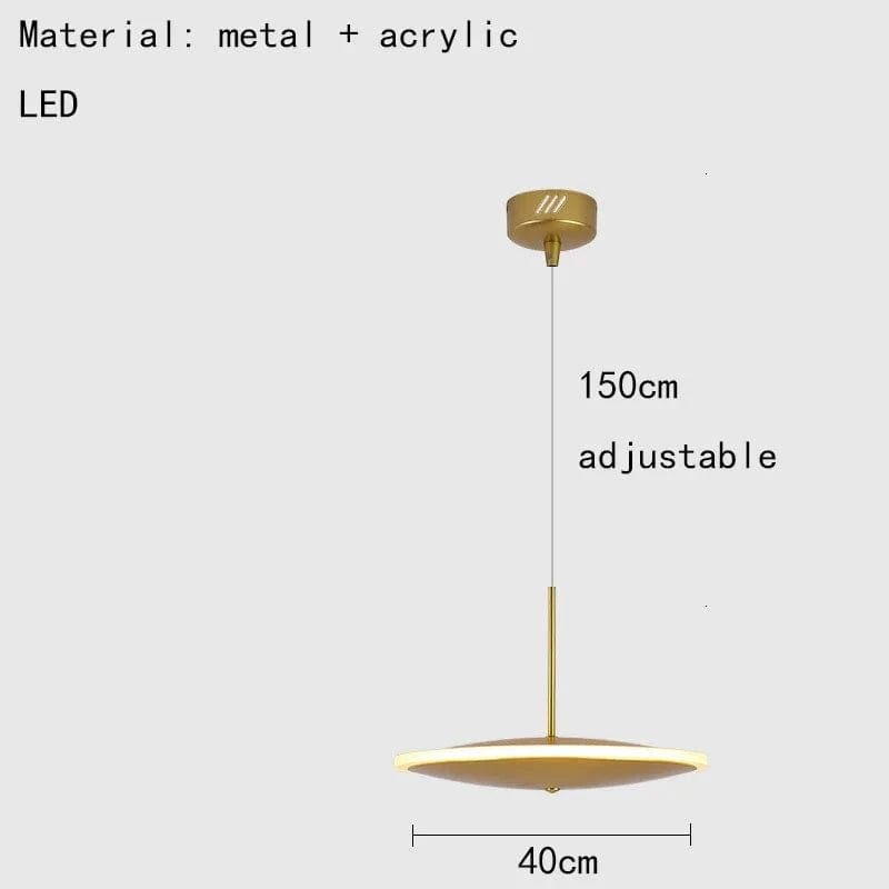 Lampe LED ronde en métal style art déco avec fil ajustable  | Marco Lucetti Style A-40 cm / Lumière blanche