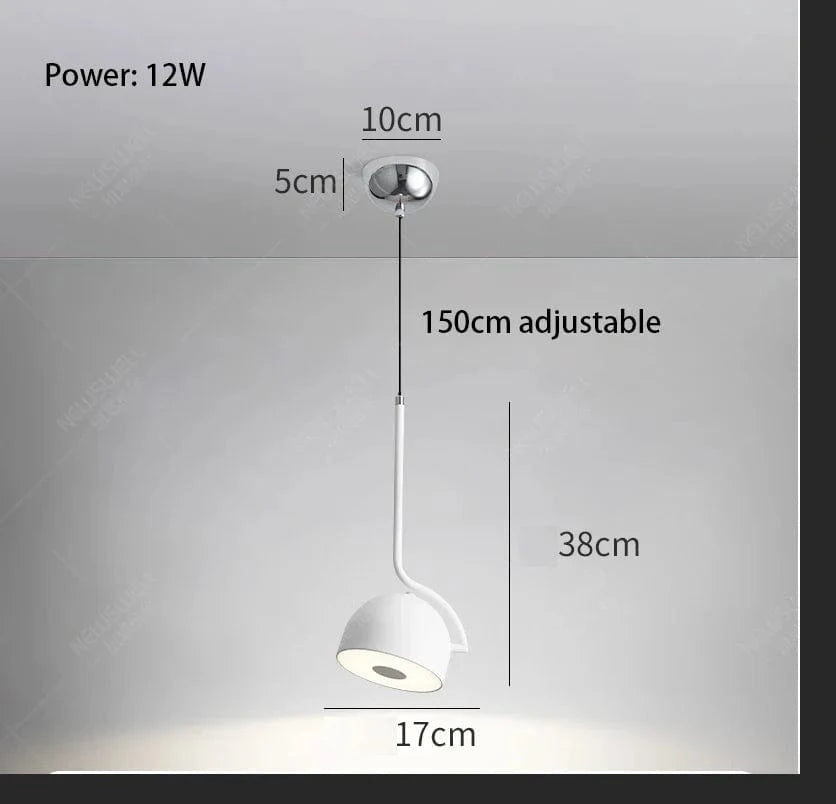 Lampe LED rotative tête unique : design minimaliste moderne | Marco Lucetti Lumière blanche 6000K / 6000K