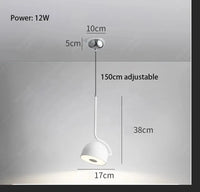 Lampe LED rotative tête unique : design minimaliste moderne | Marco Lucetti Lumière blanche 6000K / 6000K