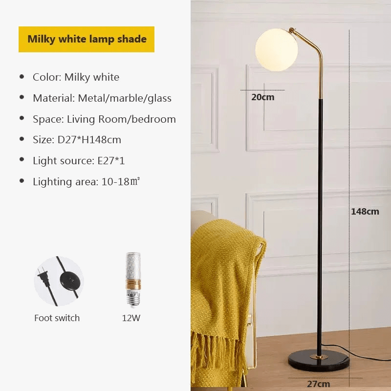 Lampe LED sur pied en verre au design nordique contemporain | Marco Lucetti