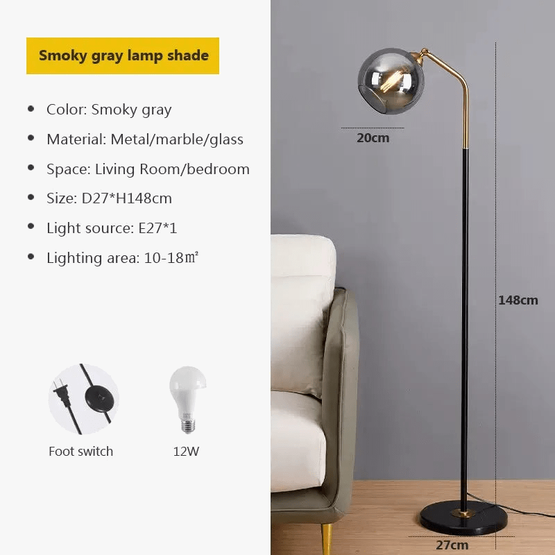 Lampe LED sur pied en verre au design nordique contemporain | Marco Lucetti