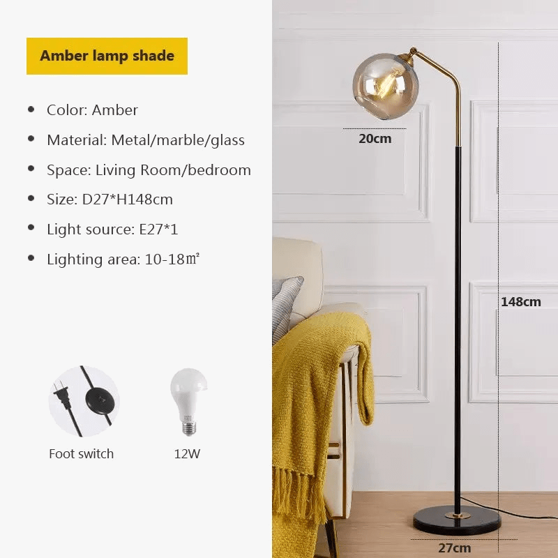 Lampe LED sur pied en verre au design nordique contemporain | Marco Lucetti