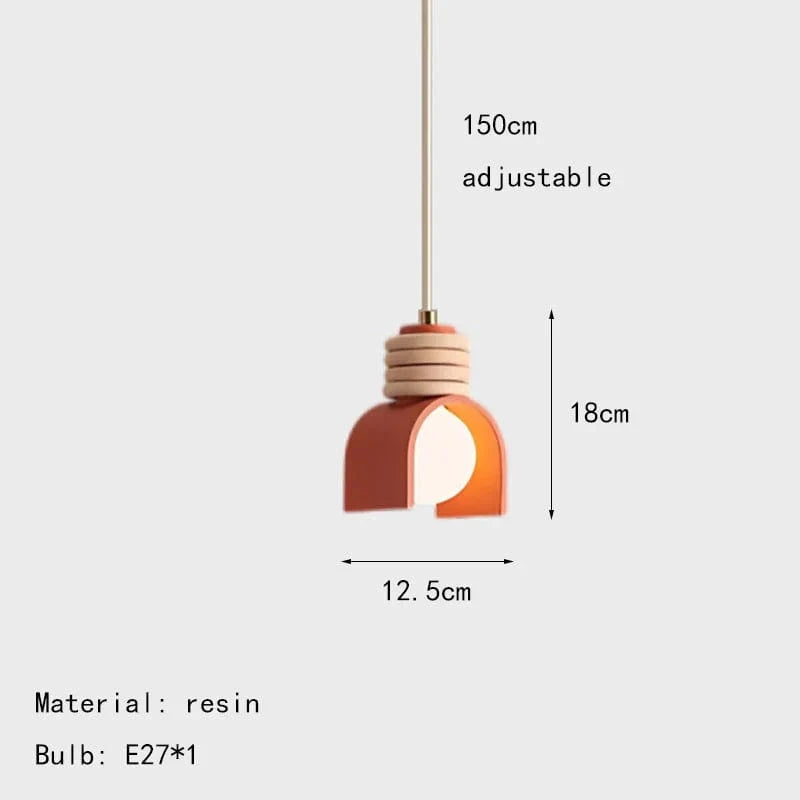 Lampe LED Suspendue Créative en Résine avec Cordon Réglable pour Intérieur - Éclairage Élégant | Marco Lucetti Orange / Blanc chaud