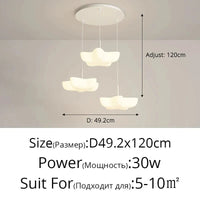 Lampe LED Suspendue Décorative pour Table de Bar Intérieur - Éclairage Élégant | Marco Lucetti Ae étoile Ronde 3têtes / 3 couleurs sans télécommande