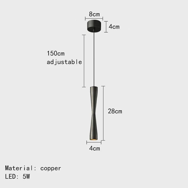 Lampe LED Suspendue Design Moderne avec Cordon Cuivre Réglable | Marco Lucetti Noir / 3 modifiables