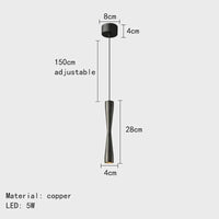 Lampe LED Suspendue Design Moderne avec Cordon Cuivre Réglable | Marco Lucetti Noir / 3 modifiables