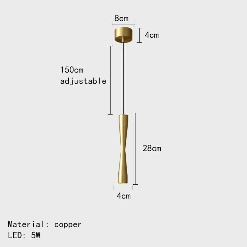 Lampe LED Suspendue Design Moderne avec Cordon Cuivre Réglable | Marco Lucetti Or / 3 modifiables