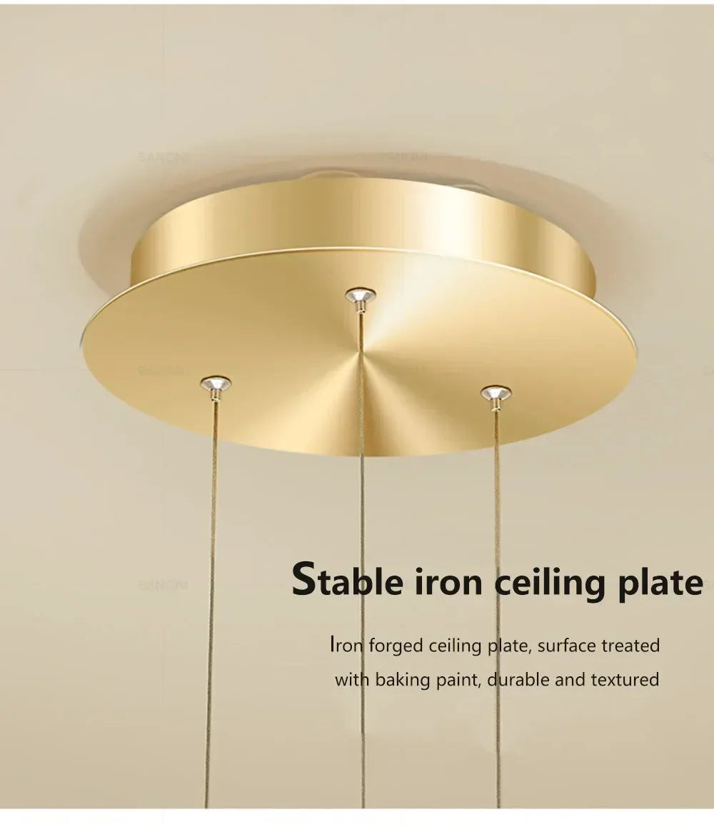Lustre LED Design Moderne Doré - Luxe et Élégance