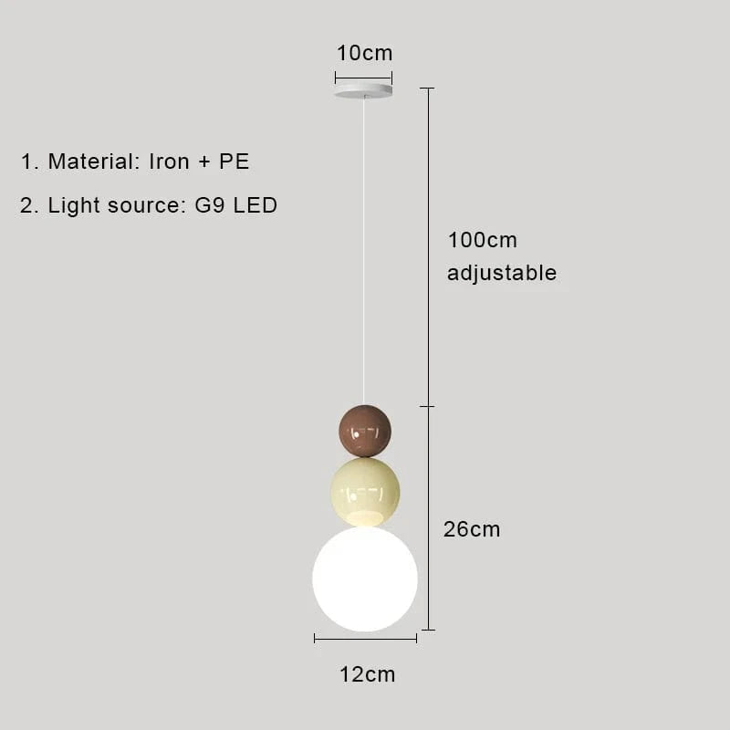 Lampe LED suspendue Design Nordique Moderne - Luminaire Décoratif d'Intérieur | Marco Lucetti Café Beige A / 3 couleurs claires
