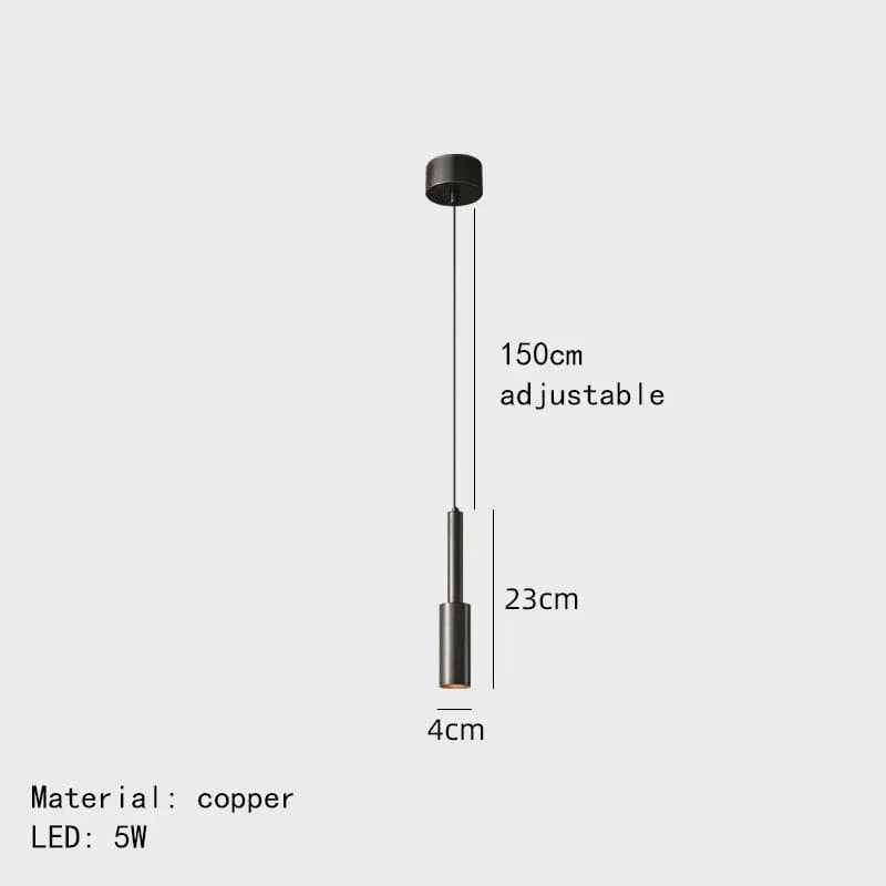 Lampe LED Suspendue en Laiton - Hauteur Réglable - Luminaires Suspendus | Marco Lucetti Noir / 3000K