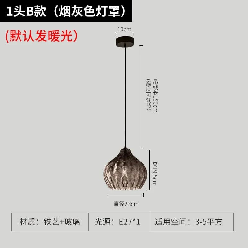 Lampe LED suspendue en verre design moderne pour tous les espaces | Marco Lucetti B gris fumée