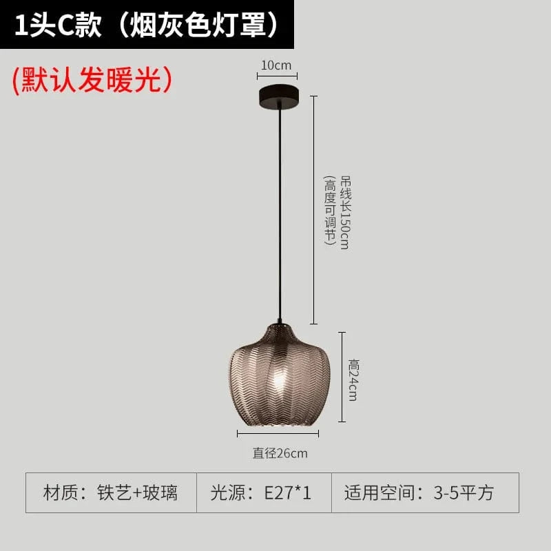 Lampe LED suspendue en verre design moderne pour tous les espaces | Marco Lucetti C gris fumée