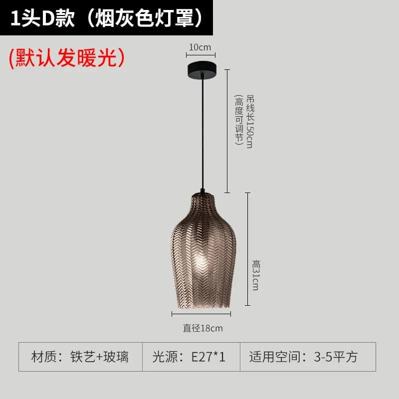 Lampe LED suspendue en verre design moderne pour tous les espaces | Marco Lucetti D gris fumée