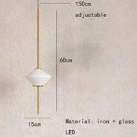 Lampe LED Suspendue en Verre Moderne avec Fil Métallique Ajustable | Marco Lucetti 1 or clair / Lumière chaude 3000K