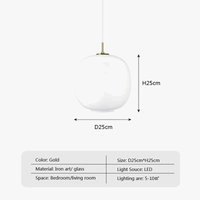 Lampe LED Suspendue en Verre Nordique en Fer - Décoration Intérieure | Marco Lucetti