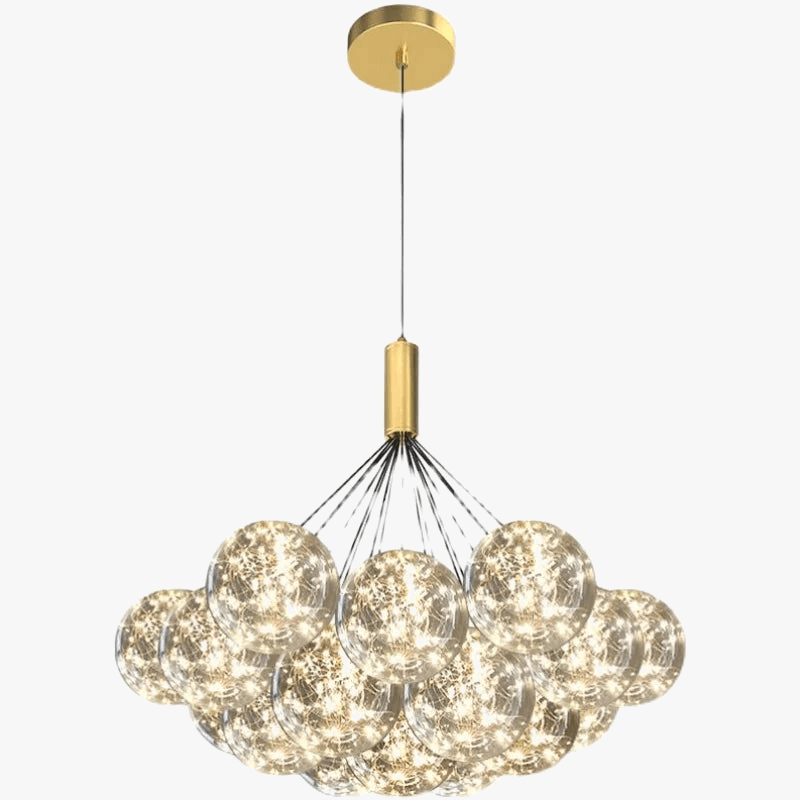 Lampe suspendue LED en verre transparent - Design moderne et réglable en hauteur
