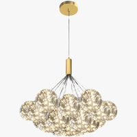 Lampe suspendue LED en verre transparent - Design moderne et réglable en hauteur