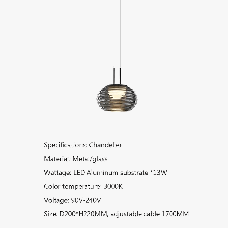 Lampe LED Suspendue Gris Fumé Moderne - 1/3 Têtes | Marco Lucetti