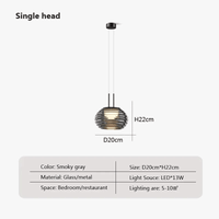 Lampe LED Suspendue Gris Fumé Moderne - 1/3 Têtes | Marco Lucetti