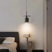 Lampe Led Suspendue Laiton Noir avec Cordon Cuivre Réglable. | Marco Lucetti
