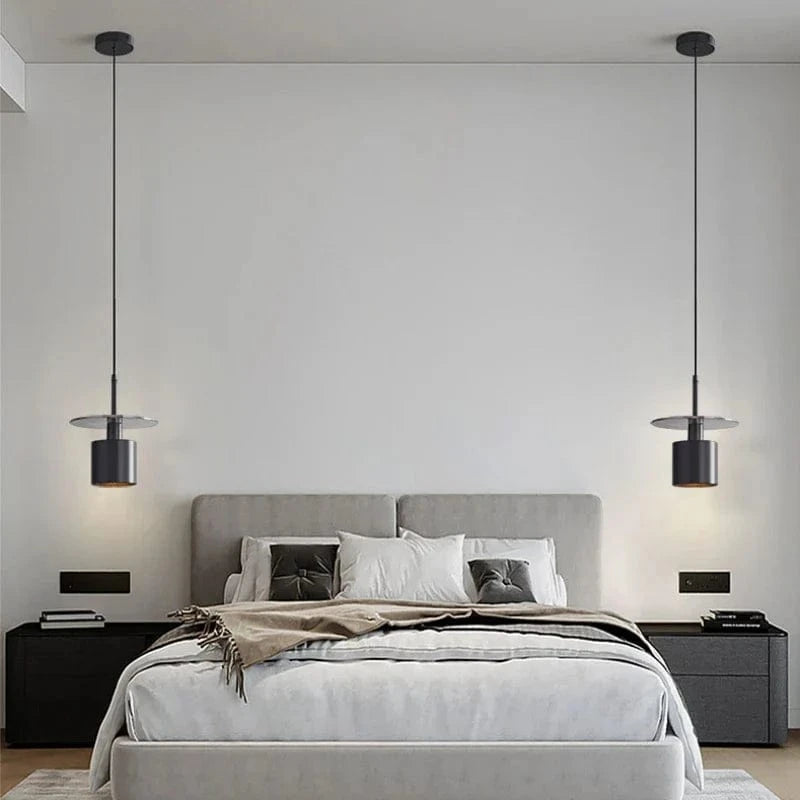 Lampe Led Suspendue Laiton Noir avec Cordon Cuivre Réglable. | Marco Lucetti