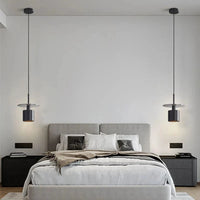 Lampe Led Suspendue Laiton Noir avec Cordon Cuivre Réglable. | Marco Lucetti