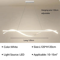 Lampe LED Suspendue Luxe - Design Moderne - Luminaire Décoratif Haut de Gamme - Idéal pour Hôtel | Marco Lucetti Blanc 120CM / Blanc froid (pas de RC)