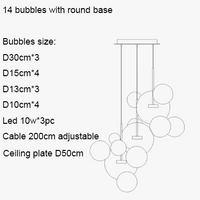 Lustre LED Boules en Verre Design Moderne Éclatant