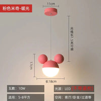 Lampe LED suspendue Mickey pour soin des yeux des enfants. | Marco Lucetti Rose